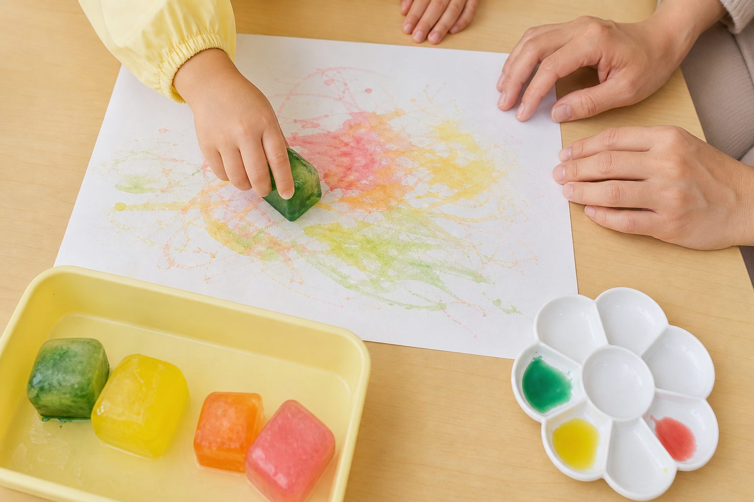 色氷のお絵かきの製作イメージ